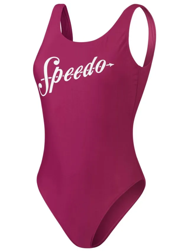Speedo Dames/Dames logo-eendelig badpak (Paars/Wit)