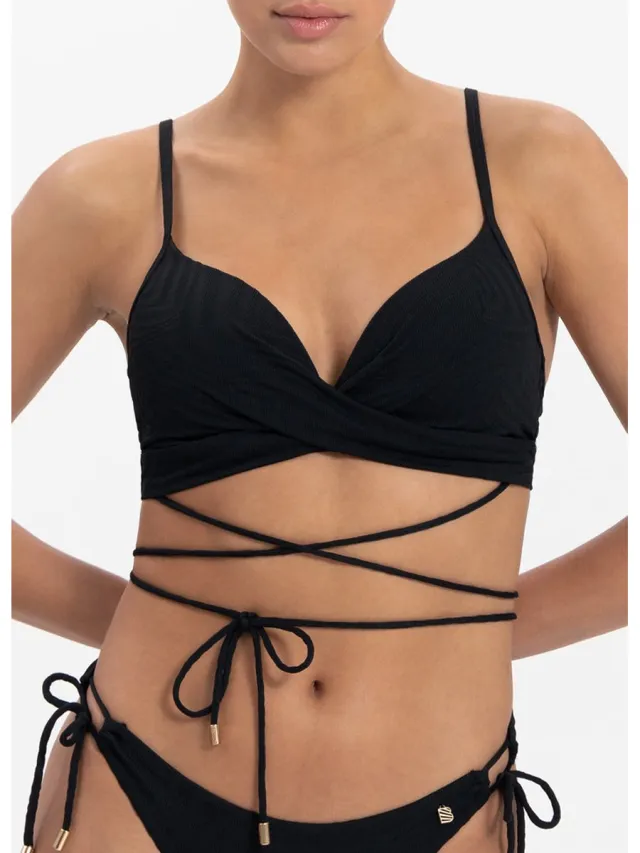 Beachlife Black Swirl Dames Bikinitopje Zwart