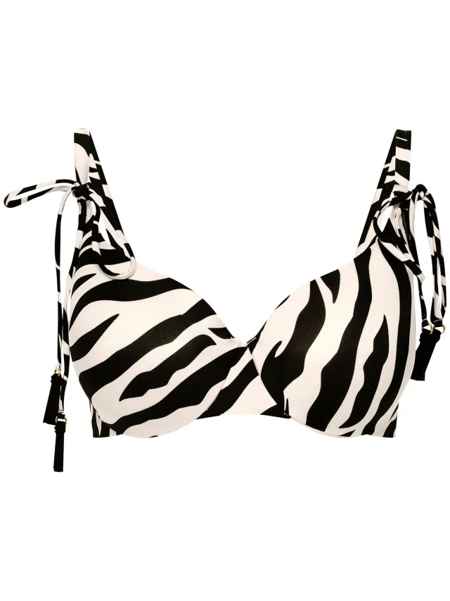 ESOTIQ Zibraz - Bikinitop - Push-up - Crèmekleurig met zwarte strepen Crème;Zwart