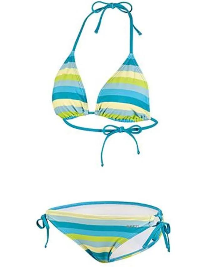 Beco Fresh Stripes Triangle Bikini | Green - 38 Meerkleurig
