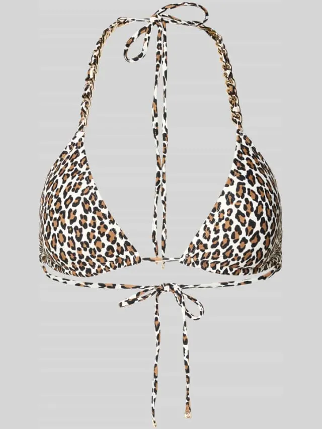 Michael Kors Bikini-top met all-over dierenprint Zwart