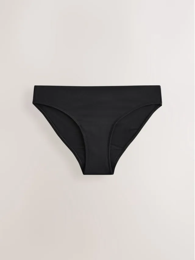 Next Dames - Hoogopgesneden menstruatiebikinibroekje - Zwart Black