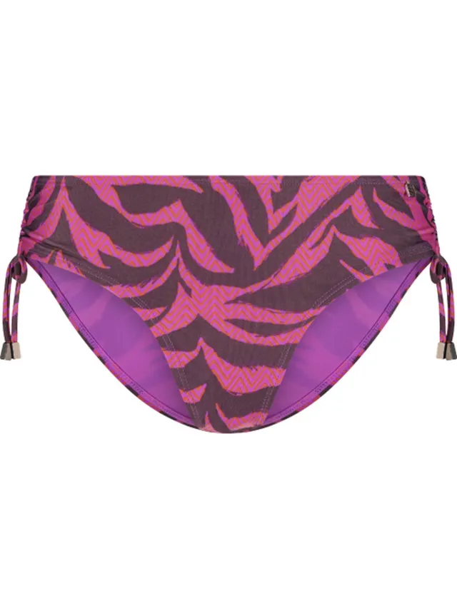 Beachlife Zigzag Zebra lace up bikinibroekje Paars