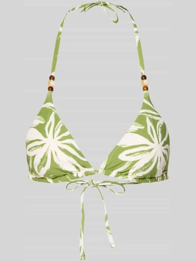Marc O'Polo Bikinitop met halter model 'ABSTRACT FLORAL STRAPPY' groen, foto 2