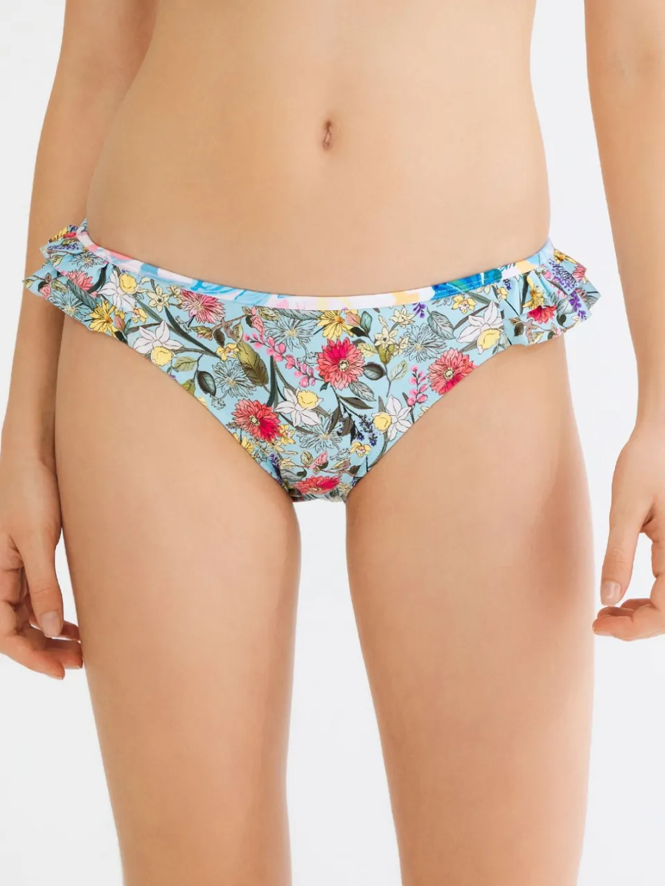 Penti Bloemen Mid-Waist Bikini Onderstukken Met Ruffles Veelkleurig