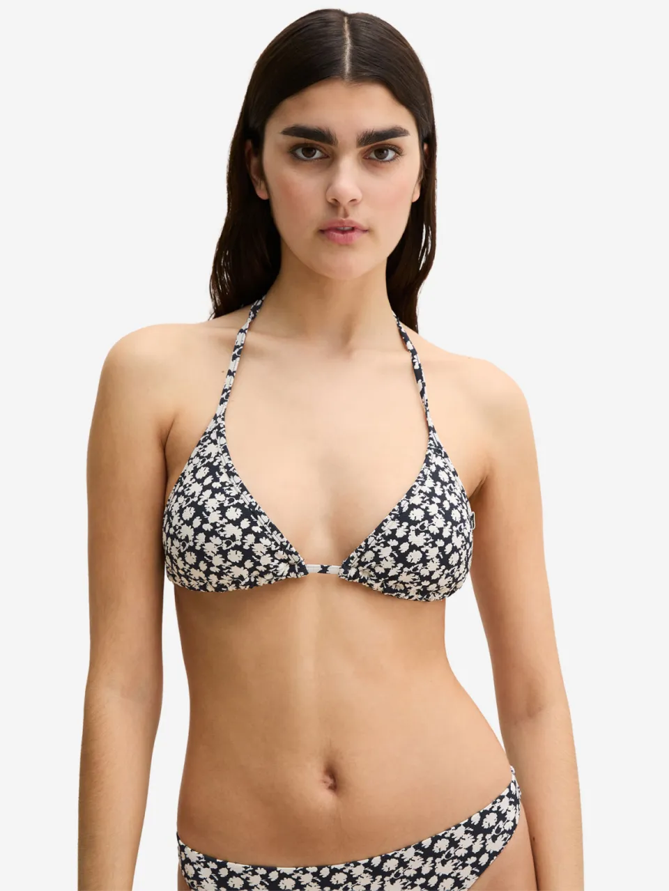 Marc O'Polo Vrouwen Triangel bikinitop Millefleur Zwart