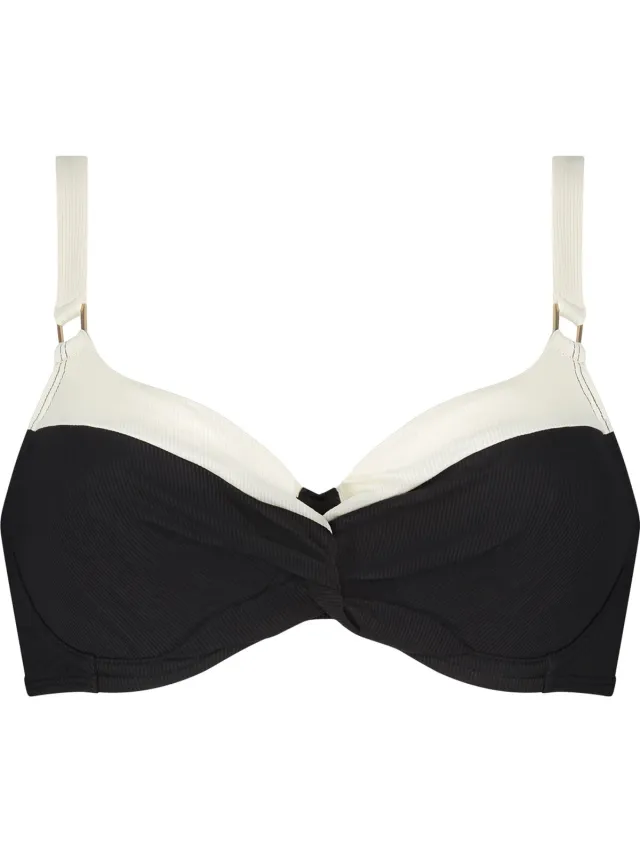 Beachlife Vanilla & Black shaping bikinitop Zwart,wit
