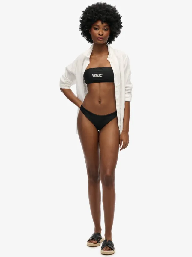 Superdry Braziliaans bikinibroekje met logo - Dames - Badpakken zwart