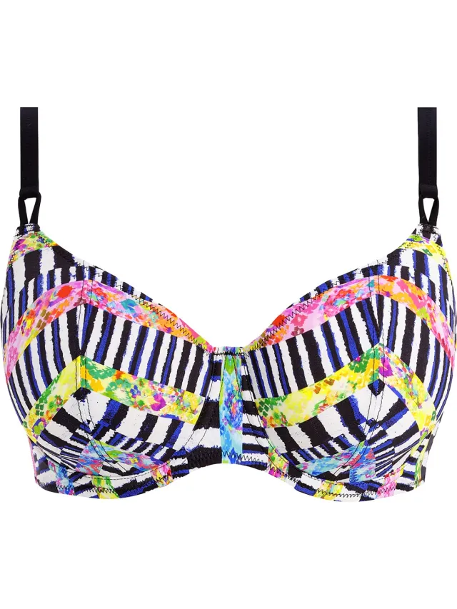 Freya Electro Rave UW Plunge Bikini Top Dames Bikinitopje zwart