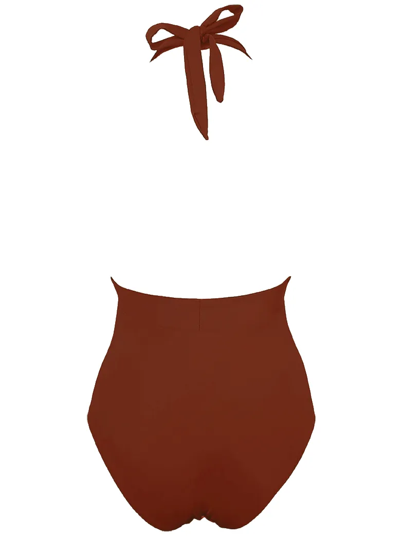 Anekdot dames vegan Badpak Lunar Onepiece Roestbruin, foto 2