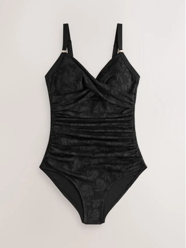 Next Dames - Vormgevend badpak met buikcorrectie - Tall - Zwart Black Lace
