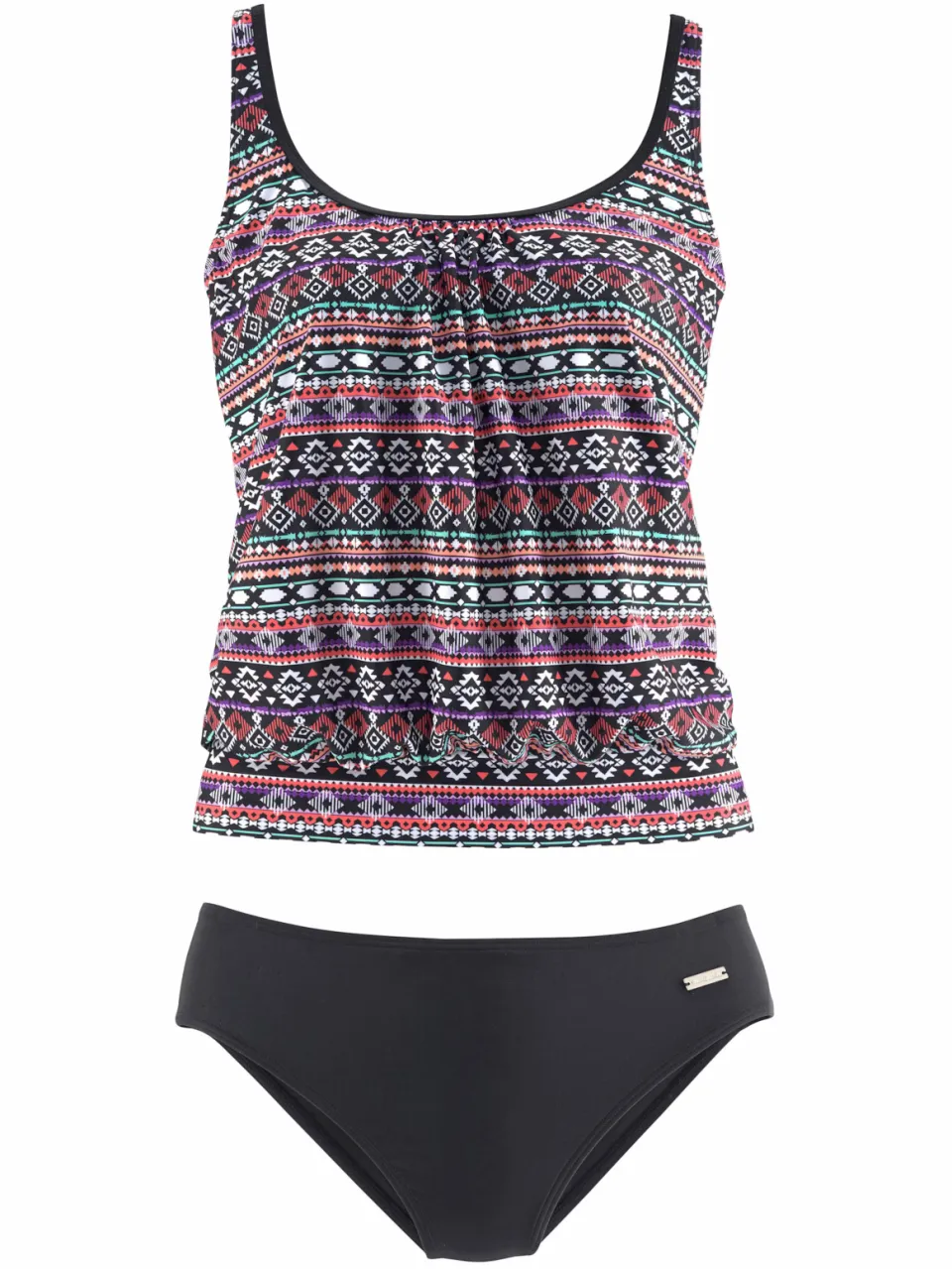 LASCANA oversized tankini zwart met etnoprint, foto 2