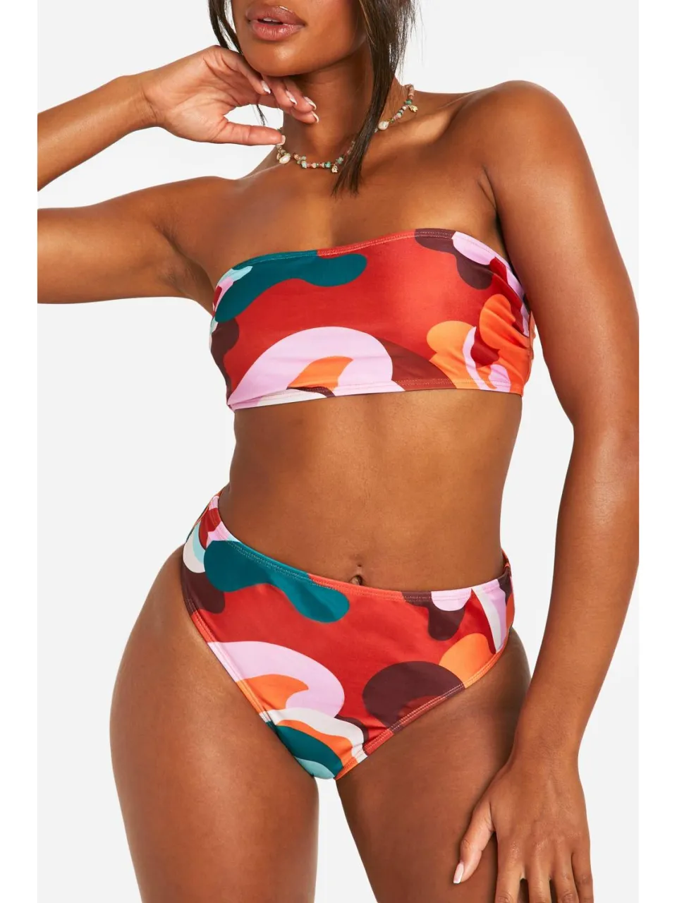 boohoo Dames Mix & Match Abstracte Hoge Taille Bikini Slip multicolor, foto 4