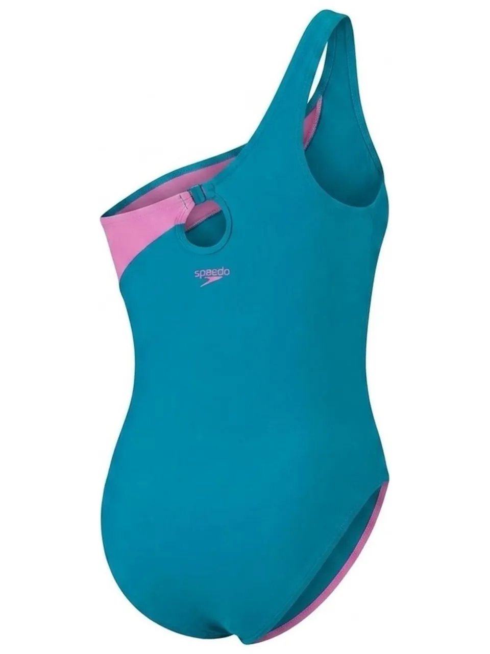 Speedo Dames/Dames Asymmetrisch Eendelig Zwempak (Groen/roze), foto 2