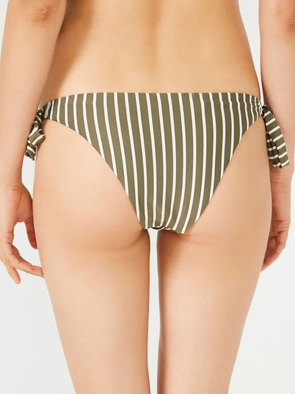Penti Lage taille gestreepte Braziliaanse bikini onderkant kaki, foto 2