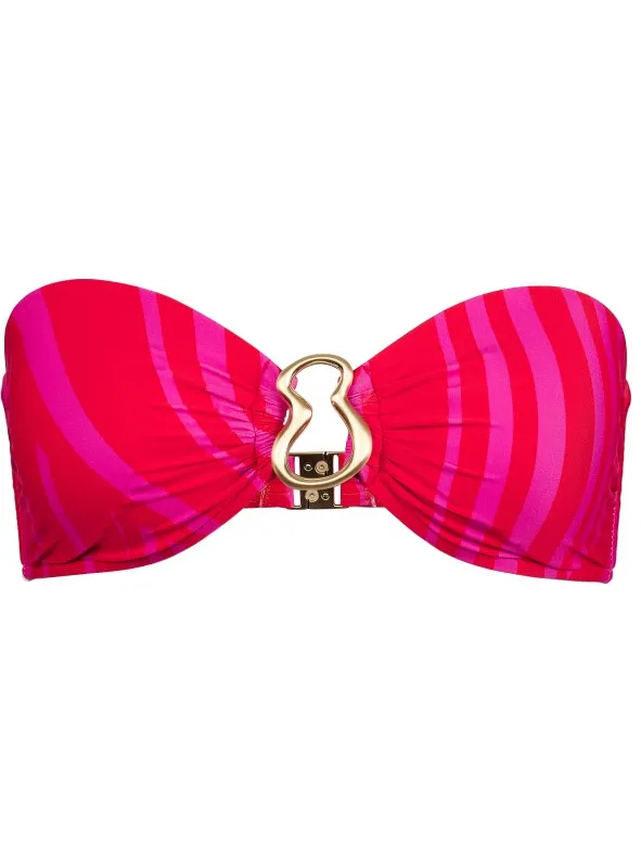 Seafolly Women's Coastline Ring Front Bandeau - Bikinitop, oranje