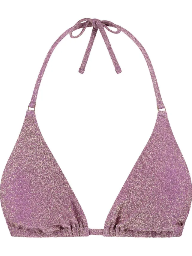 Beachlife Limited voorgevormde triangel bikinitop met lurex mauve