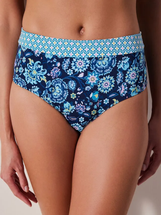 Penti Hoge Taille Bloemen Hipster Bikini Onderkant Veelkleurig