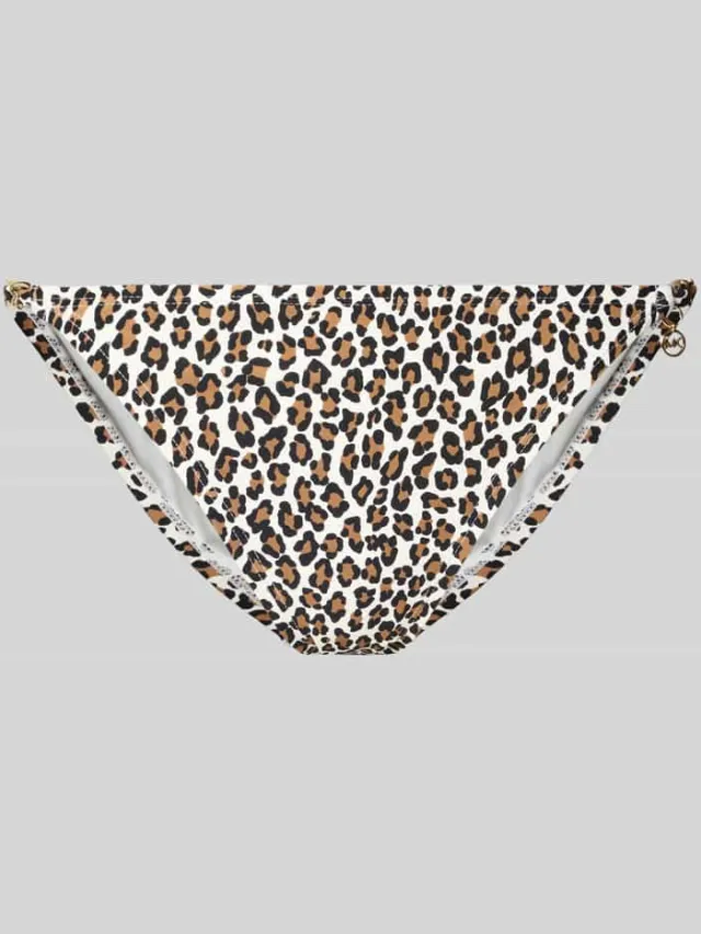 Michael Kors slim fit bikinibroekje in allover-dierenprint Zwart