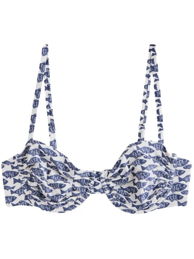 Next Dames - Bikinitop zonder vulling, met beugel - Wit Navy/White Sardines