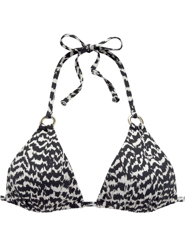 triangelbikinitop zwart crème, foto 2
