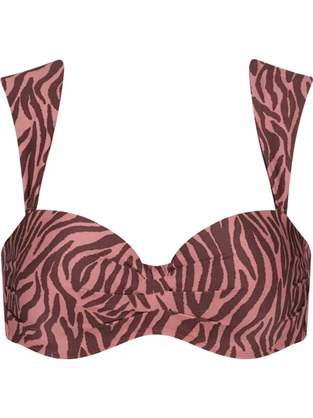 Beachlife Zebra Dames Bikinitopje Roze, Paars, Print