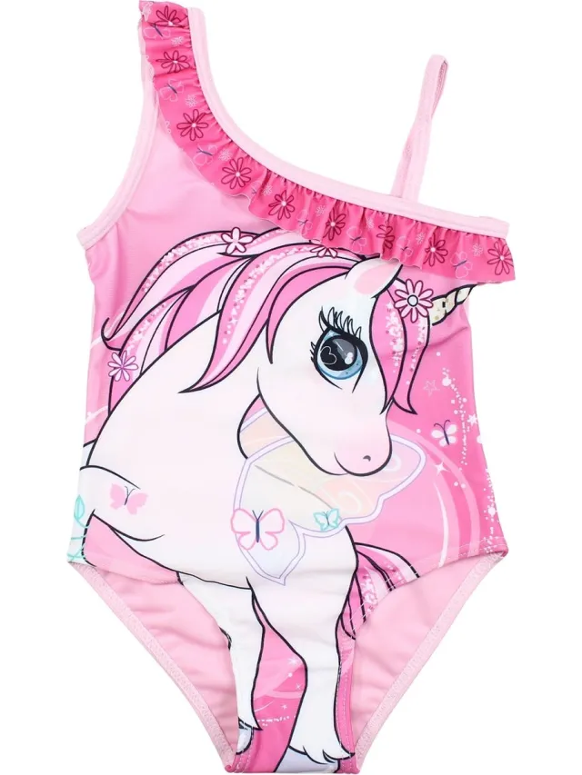 Unicorn Eenhoorn Badpak - Roze - A symmetrisch