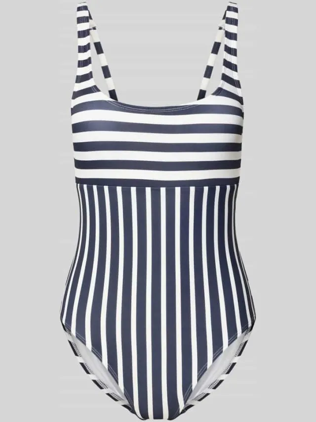 Michael Kors Badpak met diepe ronde hals Donkerblauw