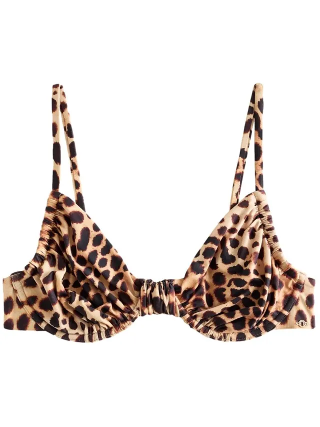 Next Dames - Bikinitop met beugel zonder vulling - Bruin Brown Leopard Print