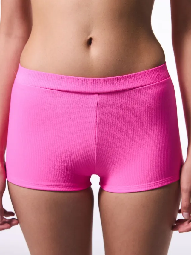 Penti Hoge Taille Geribbelde Bikinibroekjes Fuchsia