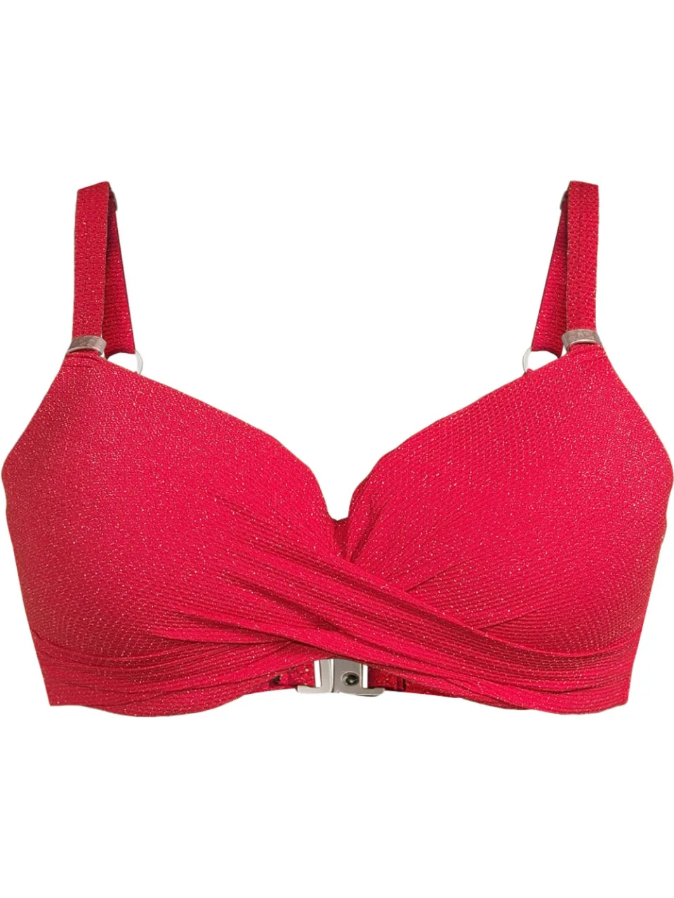 BEACHWAVE Curve voorgevormde beugel bikinitop met lurex rood, foto 3