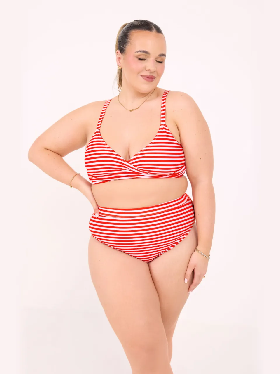 Limited Collection Bikinibroekjes Met Rode Streep Red