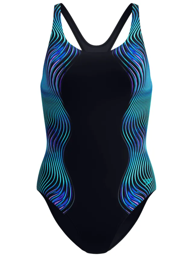 Speedo Printed Medalist Badpak Dames zwart, foto 2