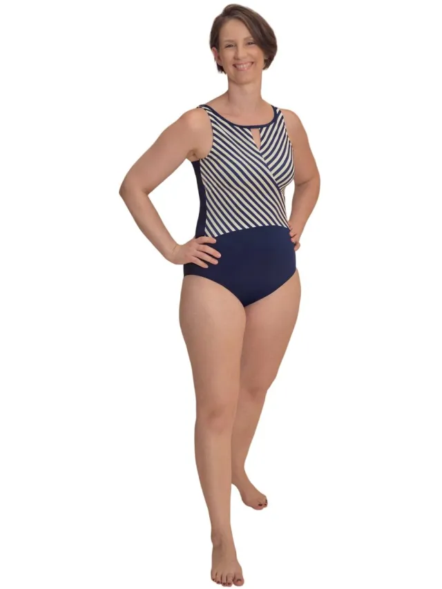 Amoena asymmetrisch prothesebadpak Casoria - Donkerblauw - Cup D