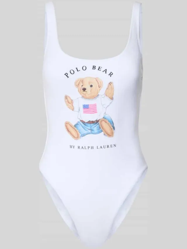 Polo Ralph Lauren Badpak met polo bear motiefprint Wit