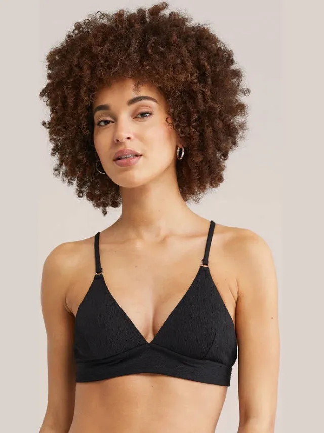 WE Fashion voorgevormde bikinitop zwart