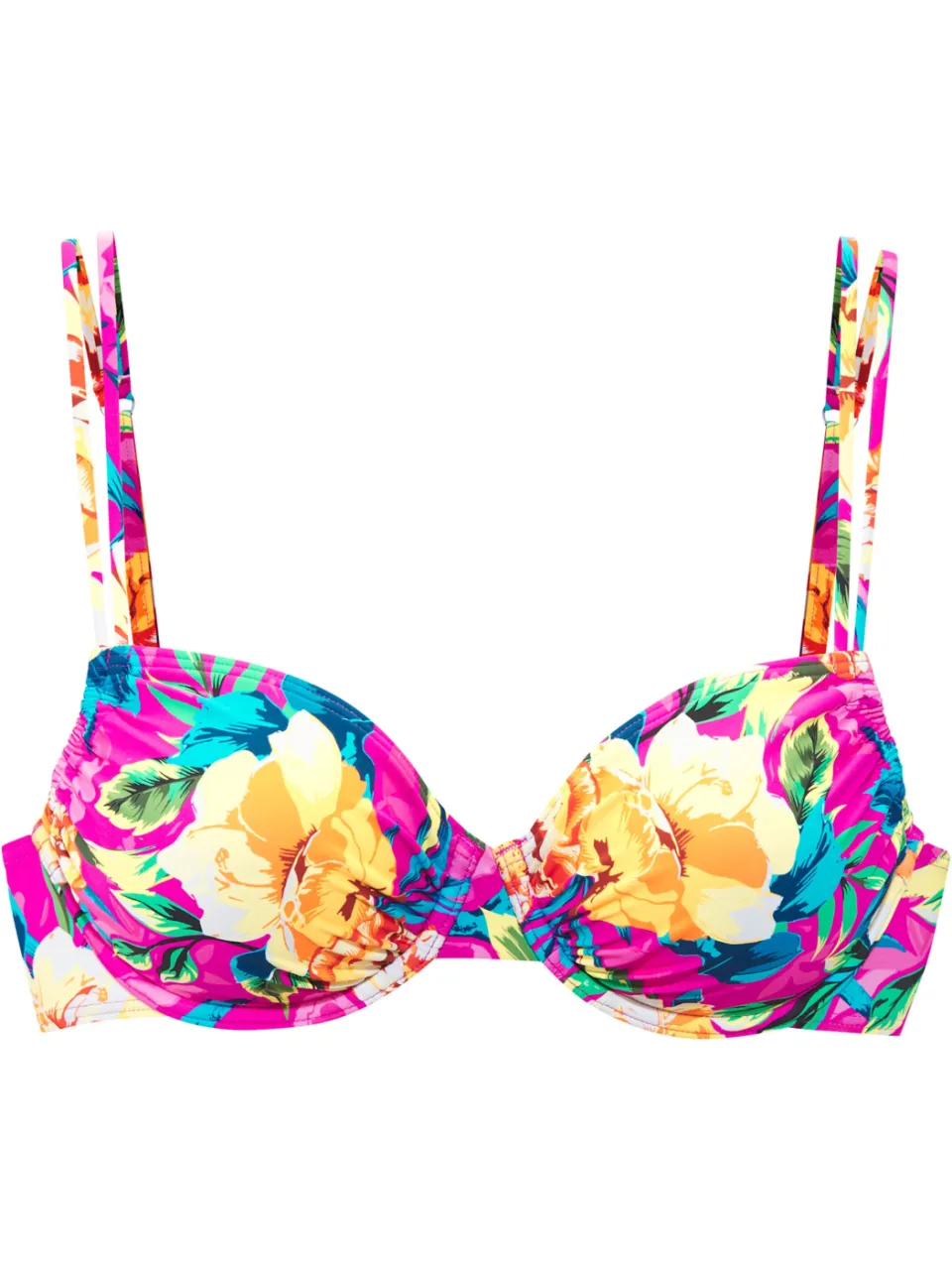 beugelbikinitop roze bloemenprint, foto 2