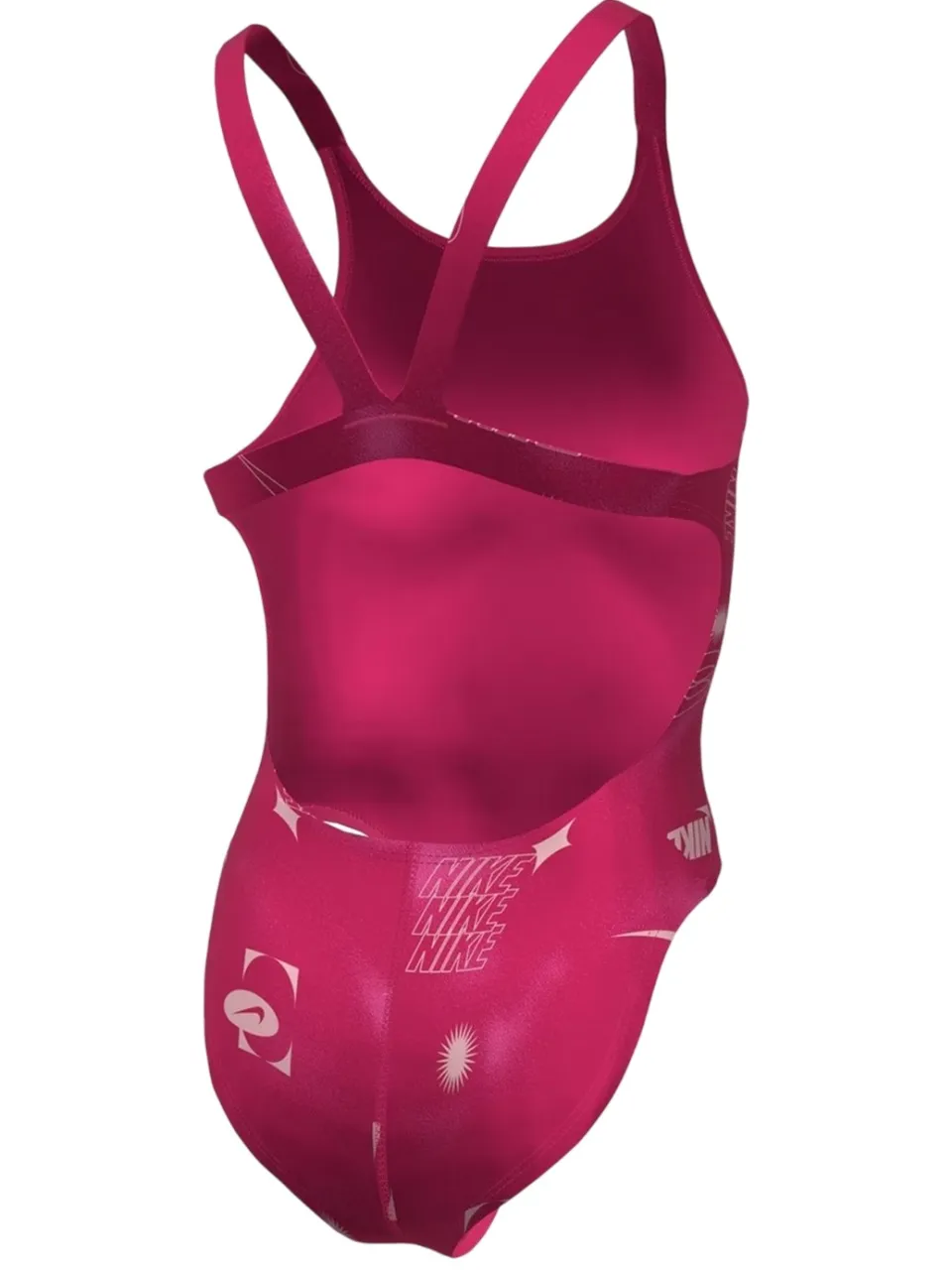 Nike Dameszwempak met opdruk en nauwsluitende pasvorm (Rush) roze, foto 2