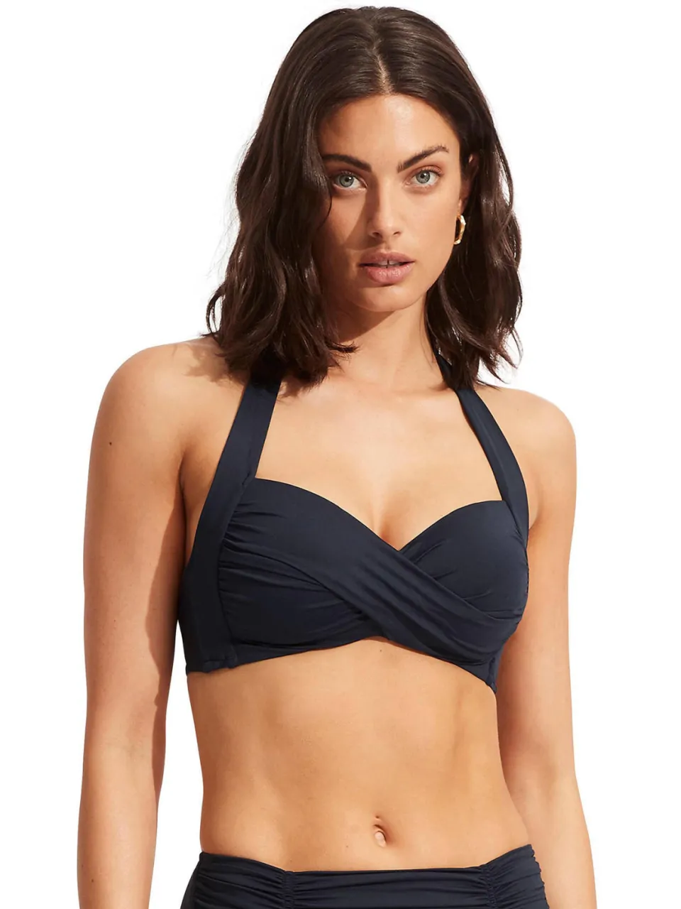 Seafolly voorgevormde push-up bikinitop donkerblauw blauw, foto 4