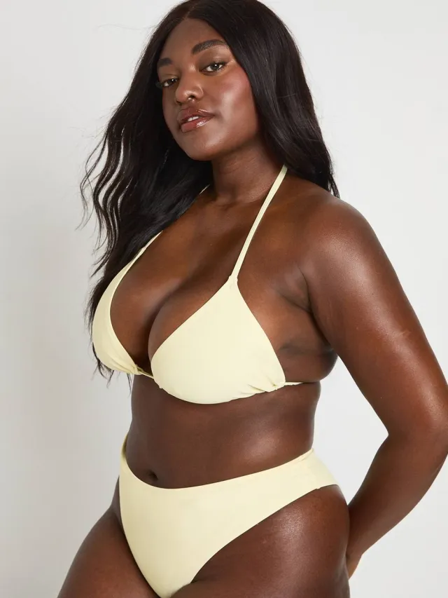 boohoo Dames Plus Essentials Effen Bikinibroekje Citroen