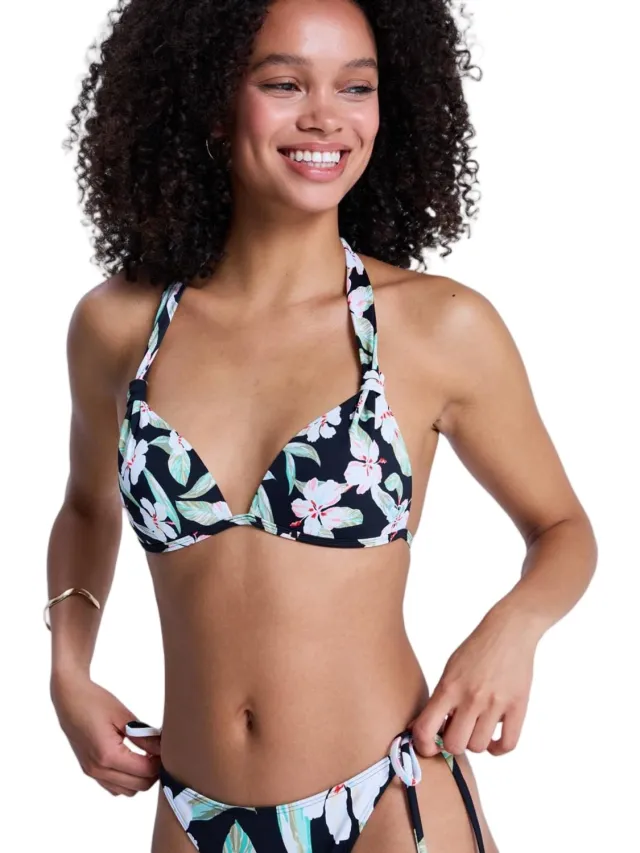 Roxy Essentials Pt Molded Fixed Triangle Bikinitop Zwart L Vrouw Anthracite Spring Charming Sma