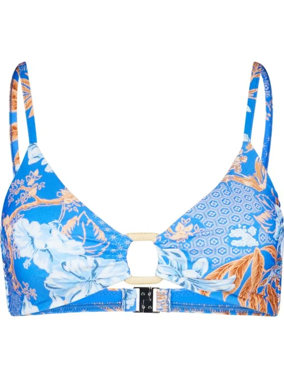 Seafolly Women's Eden Ring Front Bralette - Bikinitop, blauw