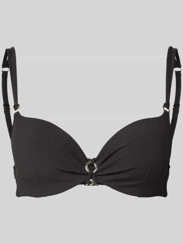 Joop! Bikinitop met structuurpatroon model 'Costillas' Zwart