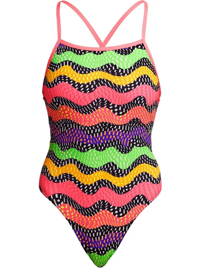 Funkita Worm burner Tie me tight one piece - Dames | Funkita Oranje / Groen