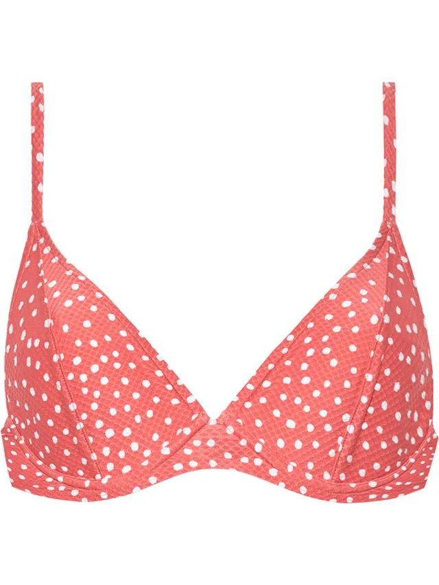 Beachlife bikinitopje Freckles zalmroze, wit