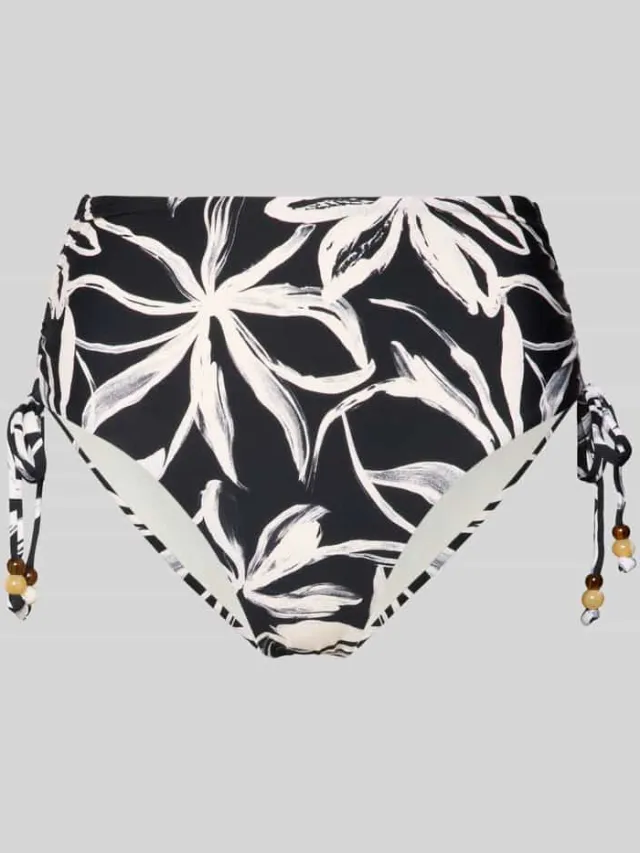 Marc O'Polo Bikinibroekje met labelapplicatie model 'ABSTRACT FLORAL HIGH WAIS' zwart, foto 2