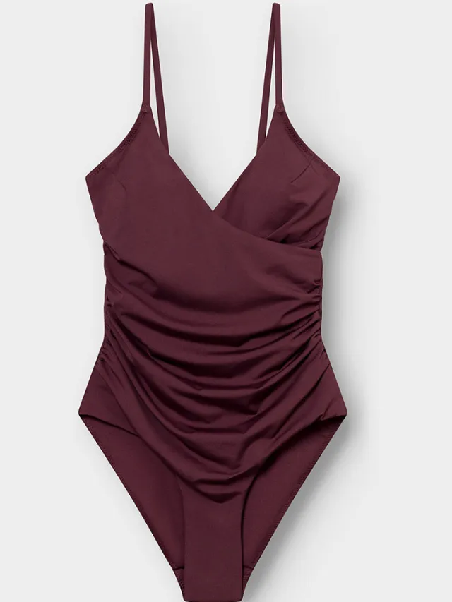 Dedicated dames vegan Badpak Klinte Bordeaux Donkerrood