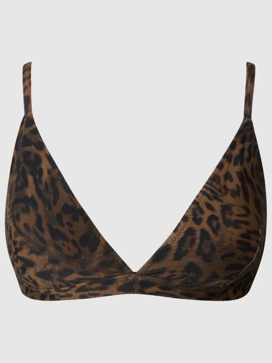 Understatement dames vegan Bikinitop Triangel Donker Luipaard zwart, foto 2