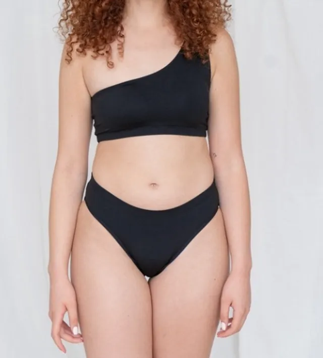 Lotties Period Mid-waist bikinibroekje - Menstruatie zwembroekje Zwart
