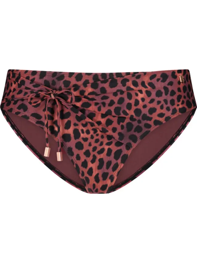 Beachlife Leopard Lover hoog bikinibroekje Bruin, zwart
